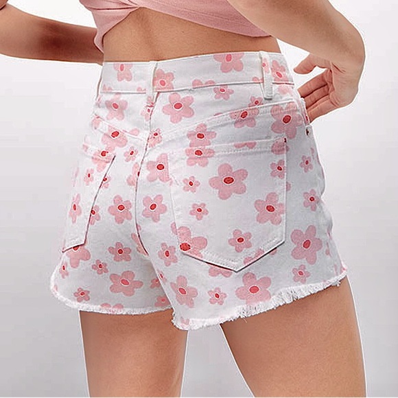 PacSun Pants - NEW PacSun Pink Flower Vintage High Rise denim shorts